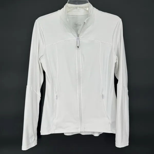 Queenie Ke White Full Zip Athletic Jacket L Size L - Image 3