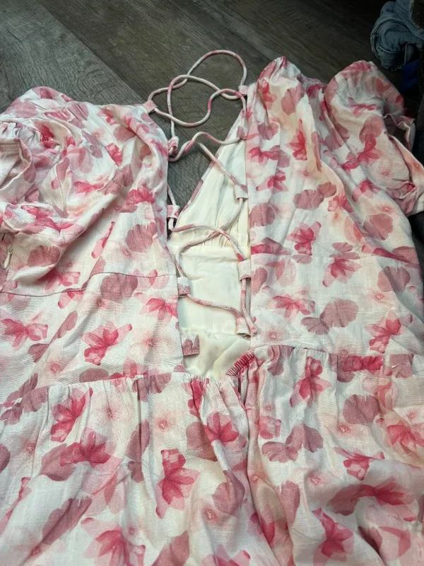 Petal & Pup Clementine Mini Dress - Cream Floral size XL - Image 16