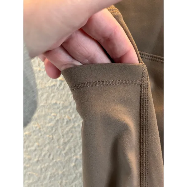 Halara high waisted tummy control taupe XS stretch pants yoga workout running - Image 5
