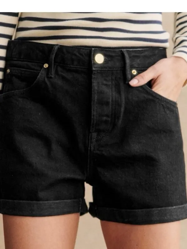 Sézane Niels Cuffed Denim Shorts Sz 36 / US 4 - Image 7