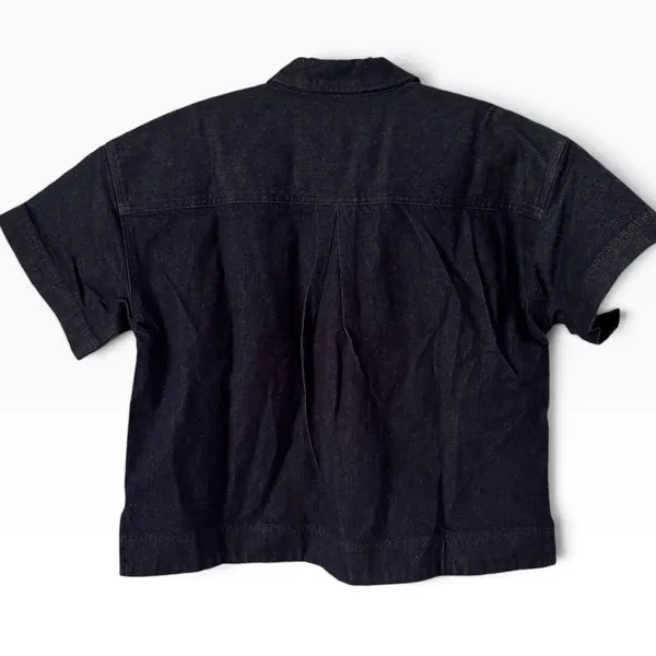NWOT Loft Dark Wash Denim Pullover Shirt Indigo Blue Size Medium - Image 2