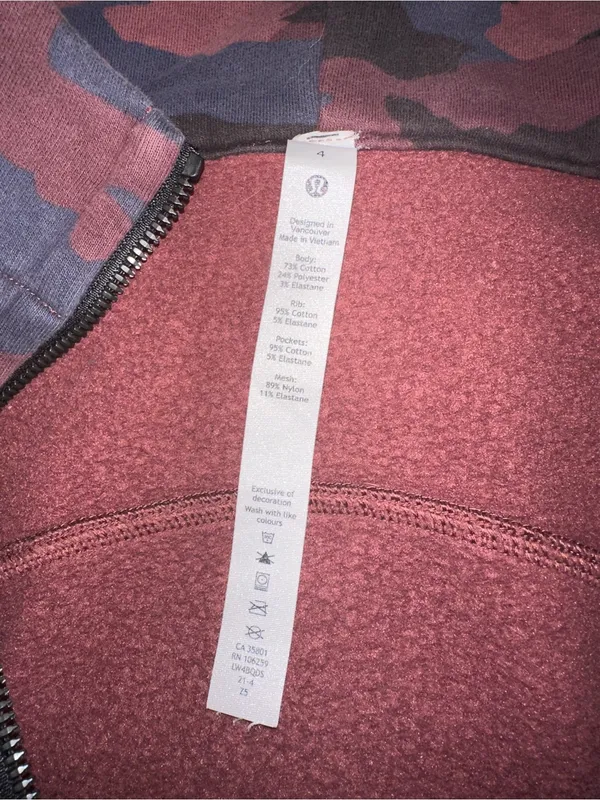 Lululemon Scuba Full-Zip Camo Full Length Hoodie size 4 - Image 5
