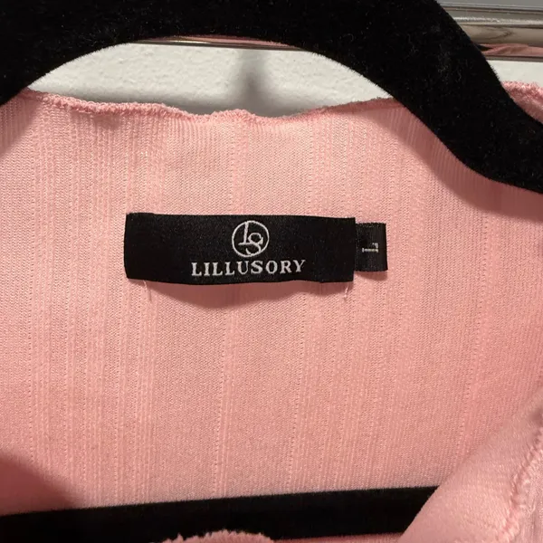 Lillusory Mock Neck‎ Sleeveless Pleated Top Pink Large Minimalist Work Office - Image 2