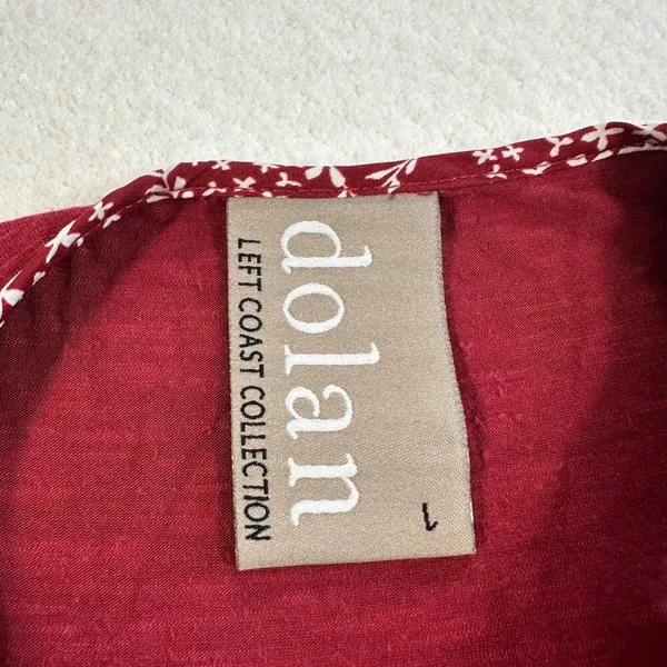 Dolan Anthropologie Tank Top Women's Large Wine Floral Solid Back Pleated Front - Image 6