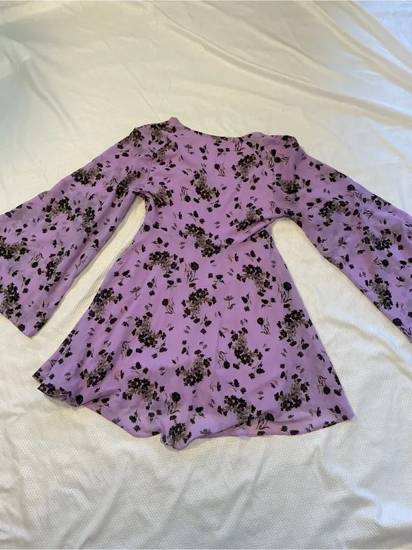 Free People Purple Floral Mini Dress - Image 8