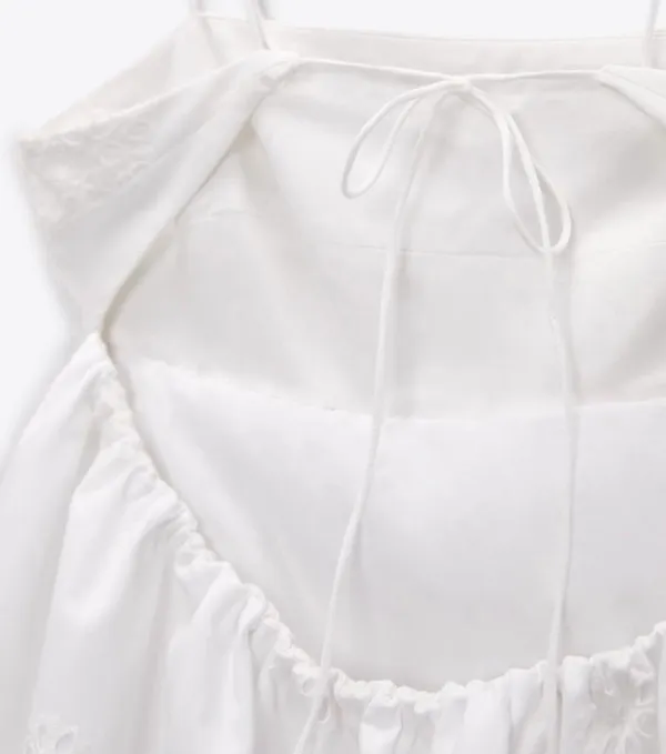 Zara dress mini crochet balloon embroidered white boho vacation casual summer - Image 12
