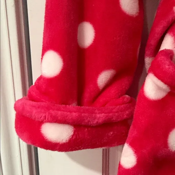Cynthia Rowley women’s size small 100% Polyester pink polka dot robe Size L - Image 5