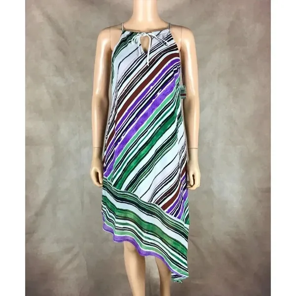 BAR III Multi Color Sleeveless Asymmetrical Midi Dress NWT XS - Image 10
