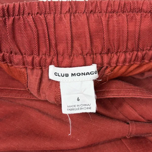 Club Monaco Rust Wide-Leg Linen Blend Pants‎ - Image 3