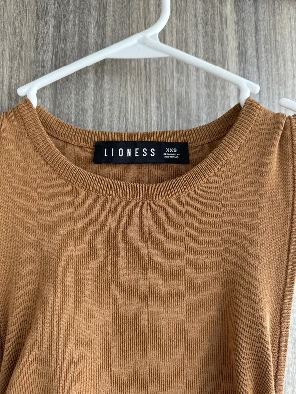 LIONESS Camel Scrunch Mini Dress - Image 3