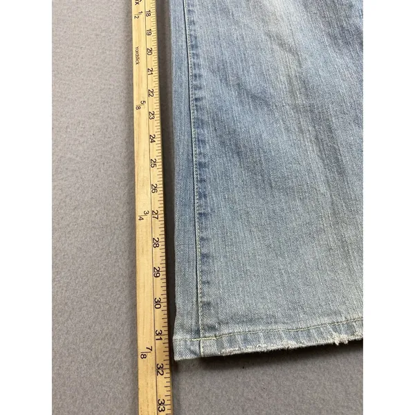 Aeropostale Jeans Womens 32x32 Blue Flower Embroidery Flare Tag 7/8 Indie Boho - Image 8