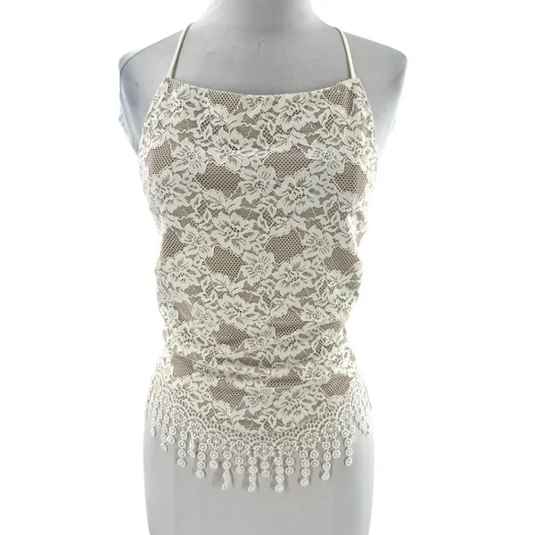 NWT Loba Revolve‎ Elisa lace corset lace up top white sz - Image 5