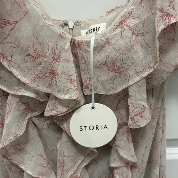 NWT Storia ruffle maxi dress featuring a floral print. Floral Ruffle Dress - Image 6