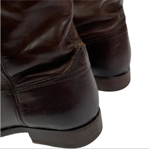 Frye Dark Brown Leather Melissa Western Tall Riding Boots Size 5.5 Style 77167 - Image 9