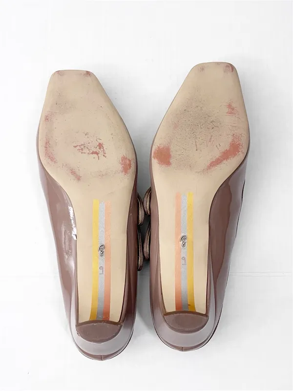SAM EDELMAN McKenna Nude Patent Leather Strappy Mary Jane Mules Size 9 - Image 2