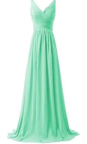 A line V-neck Chiffon Dress - Image 3