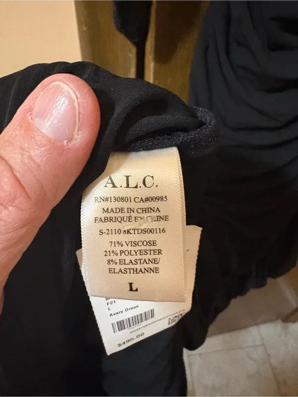 NWT A.L.C. Avery Black Long Sleeve Cut-Out Ruched Midi Dress - Image 7