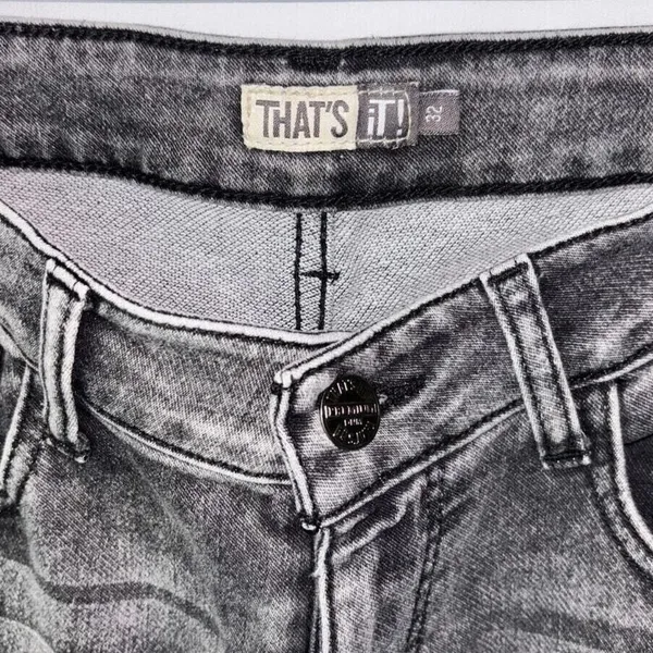 That's It Jeans Womens Sz‎ 32 Stretch Black Wash Denim Skinny Leg Grungy - Image 2