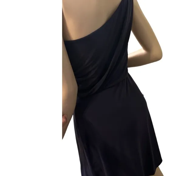 Max And Cleo One‎ Shoulder Dress Eggplant Size 6 Ruched Side - Image 5