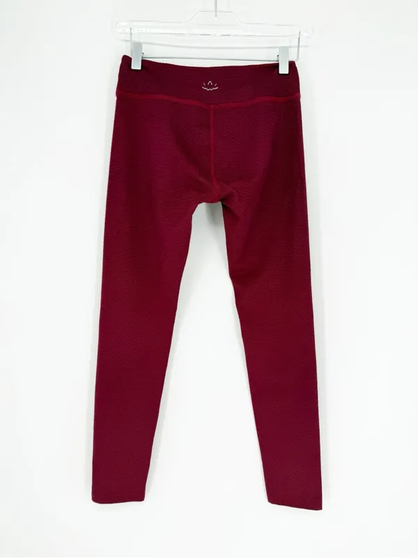 Beyond‎ Yoga Textured Leggings Women's S Heathered Burgundy Activewear - Image 3