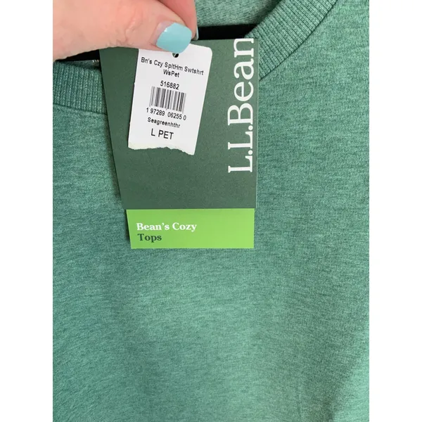 L.L. Bean‎ Crazy Split trim sweatshirt NWT size large - Image 2
