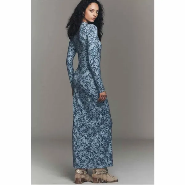 Reformation Tommie Knit Midi Dress in Taylor Blue Floral M - Image 5