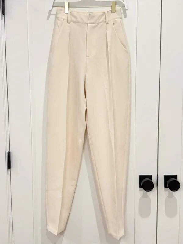 Dissh Jackson Tapered Trouser Pants 2 Cream Minimal Clean Girl Scandi Work Chic - Image 7