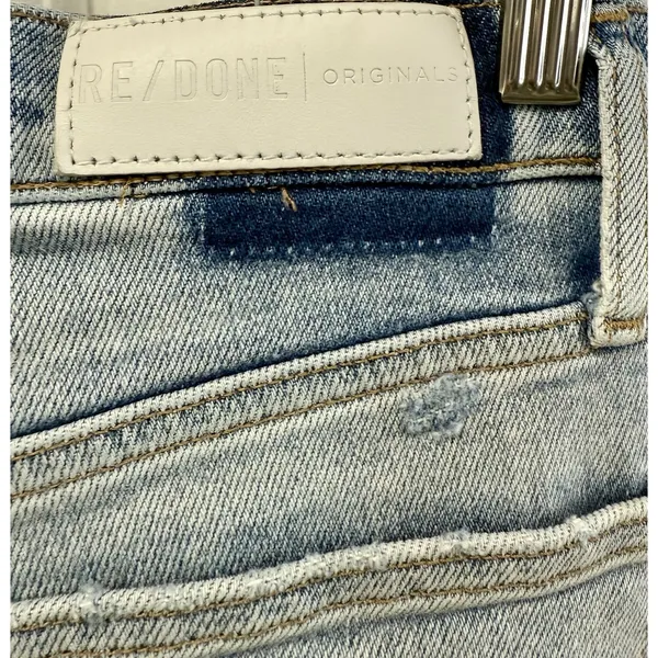 RE/DONE High Rise‎ 90's Ankle Crop Jeans Lived Light Wash Straight Leg 26 - Image 5