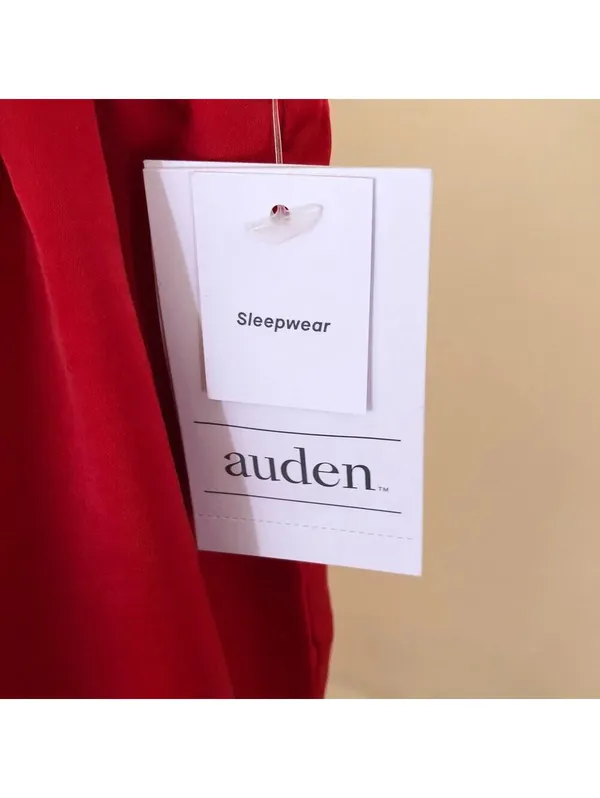 Auden NWT Women's Red Satin Pajama Pants Size XL - Image 4