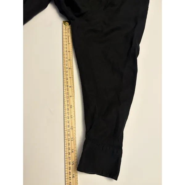 Aerie Women's Black Button Up Shirt Casual Lightweight Minimalist Size Medium - Image 9