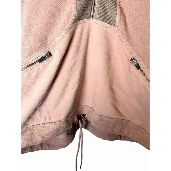 Free People FP Movement Apex Pullover Blush Pink Quarter Zip Oversized Sweater L - Image 4