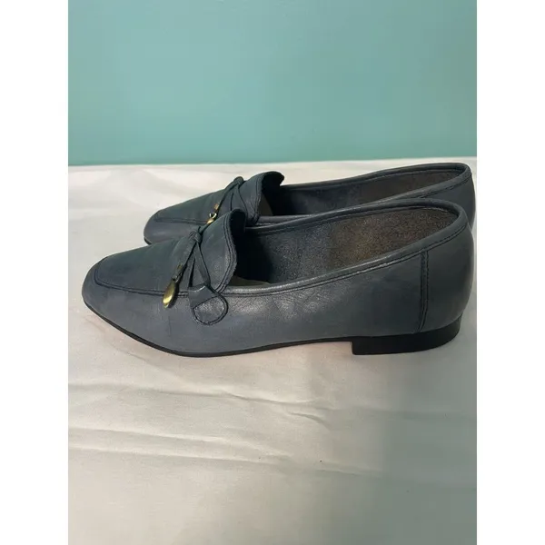 Enzo Angiolini Ballet Flat Shoes Women Sz 5.5M Blue Leather Slip‎ On S-326 - Image 4