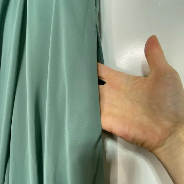 Birdy Grey Sea Glass Green Kaia Chiffon Maxi Bridesmaid Dress L - Image 8