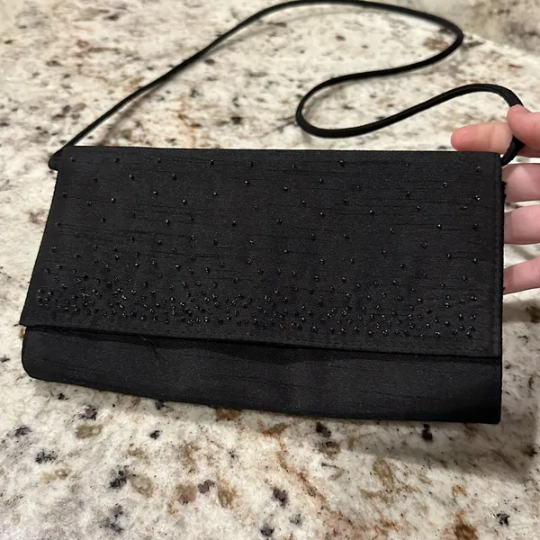 Liz Claiborne Black Evening Handbag Purse Beaded Women’s - Image 2