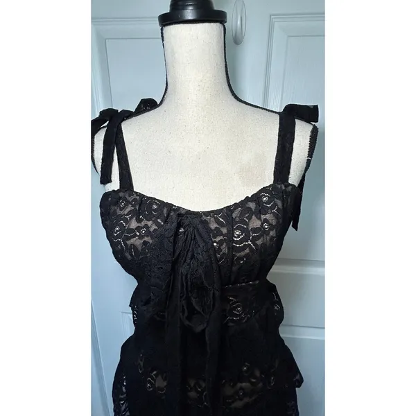 Show Me Your Mumu Black‎ Lace Maxi Dress M NWT Monique Tiered Wedding Formal - Image 5
