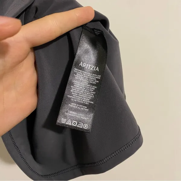 Wilfred Aritzia Dark Gray High Neck Open Back Top Size small - Image 3