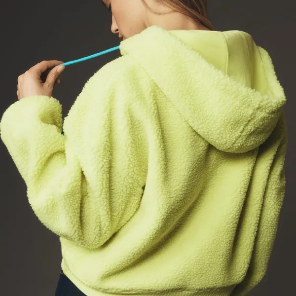 Anthropologie Porridge Quinn Sherpa Fleece Hoodie Size XS EUX - Image 2