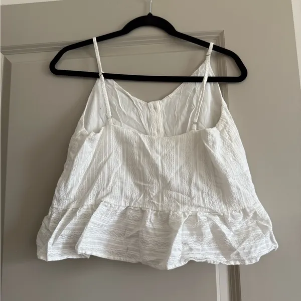 Miss Me White Buttoned Peplum Camisole - Image 3