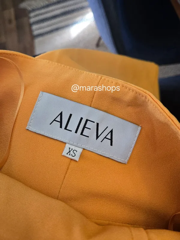 Aliava Eliana Crepe corset Midi Dress Orange - Image 8
