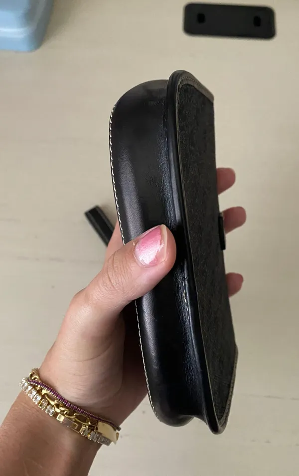 Vintage Dooney and Bourke monogrammed leather trim black wristlet wallet - Image 6