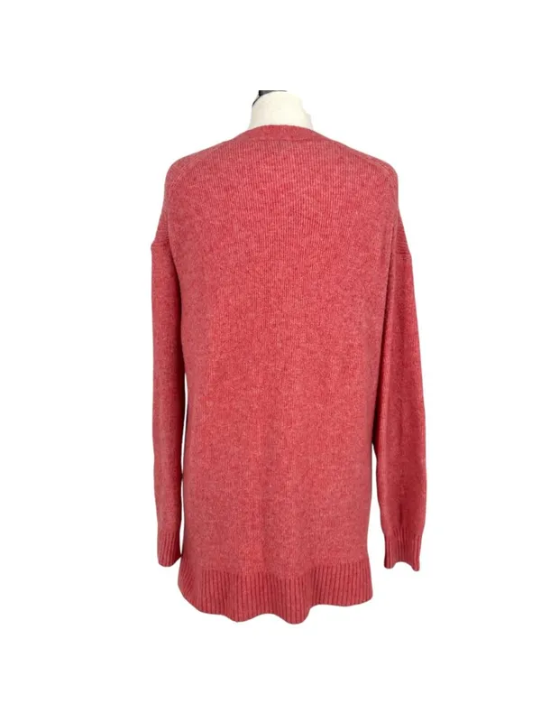 J. Crew Long Cardigan Sweater Pockets Pink Heather Preppy Cozy Size Medium - Image 7