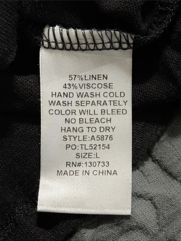 Umgee size large black scoop neck linen slouchy tee sheer lightweight new casual - Image 6