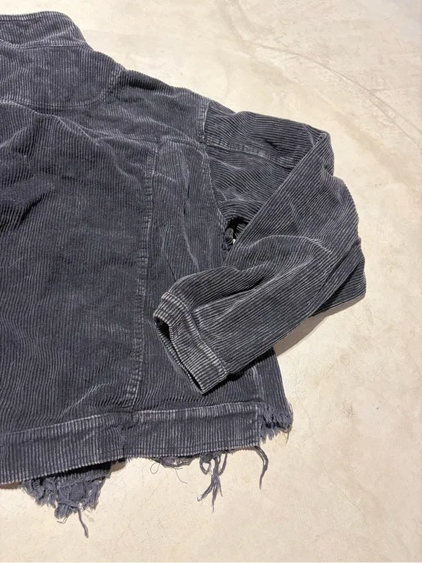 POL Corduroy Button-Up Jacket in Charcoal Black large - Image 6