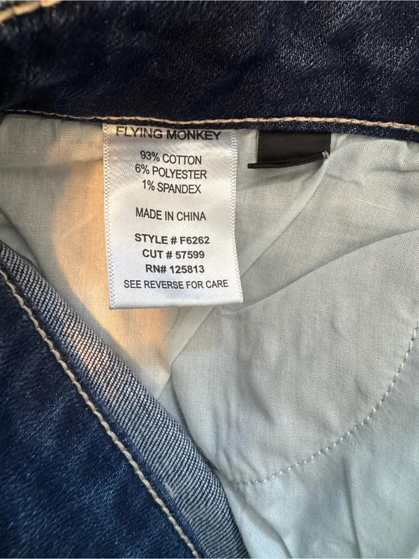 NWT Flying Monkey Stretch Dark High Rise Wide Leg Relaxed Fit Jeans Size 32 x 32 - Image 4