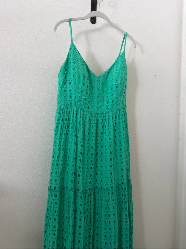 LILLY PULITZER Melody Maxi Dress In Gustavia Green Stripey Rayon Eyelet - Image 3