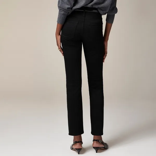 J.Crew 9"‎ High-Rise Slim Straight Jeans Black Denim RE-03-BLK Womens Size 27T - Image 2