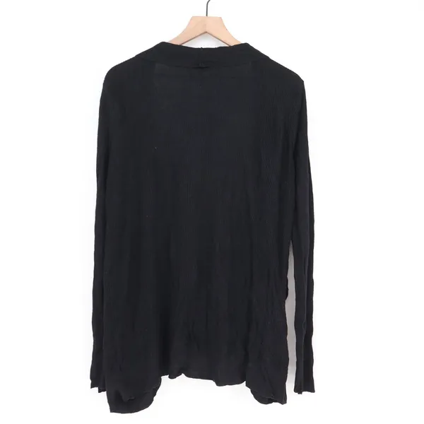 A New Day Cardigan Womens XL Open Front Black Ribbed Knit Excellent - Image 4