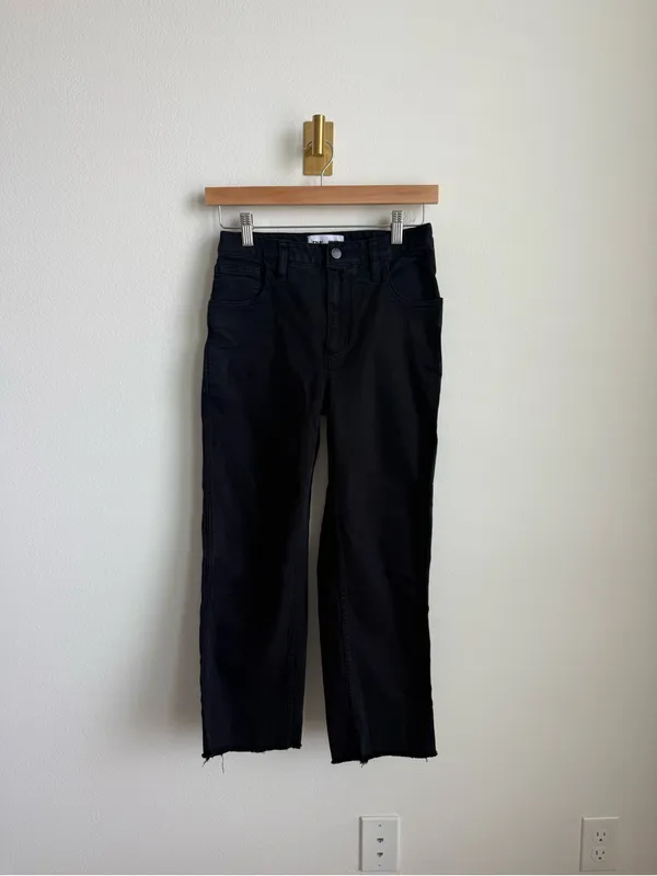 Aritzia TNA 90s Camden Pant Black Cotton Twill Straight Leg Size 2 - Image 2