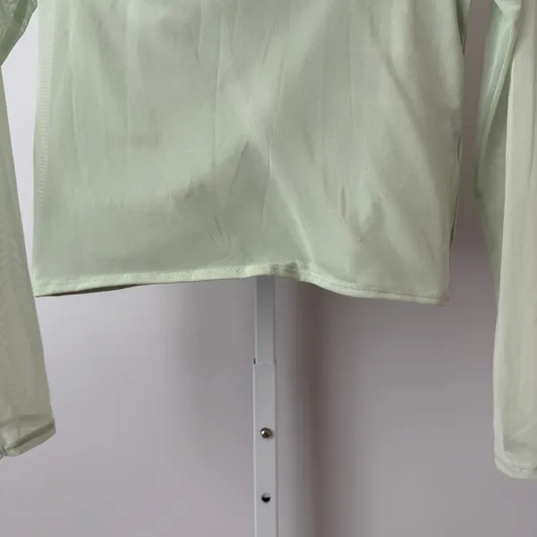 Y2K Abercrombie & Fitch M Mint Green Mesh Top‎ Rave Party Festival - Image 3