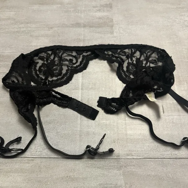 Vintage Victoria's Secret Gold Label Black Lace Garter Belt 90s‎ 80s Canada Made - Image 6